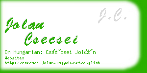 jolan csecsei business card